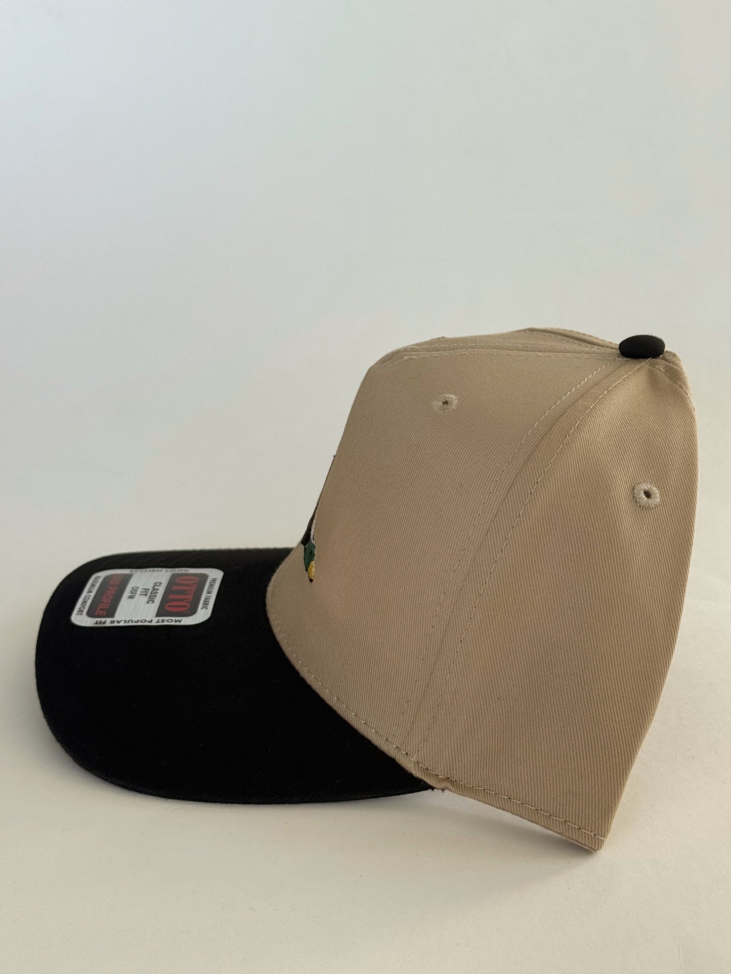 Mallard Duck Hat on Tan / Black 5 panel Badeball Cap