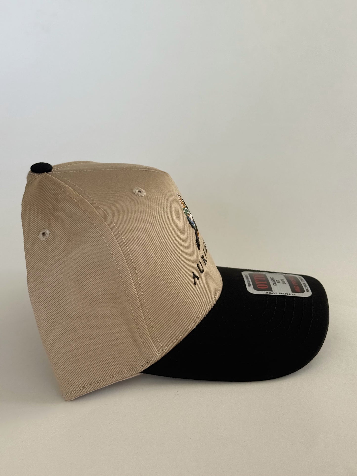 Aurberlin Mallard Duck Hat on Classic 2 Tone Baseball Cap Tan / Black