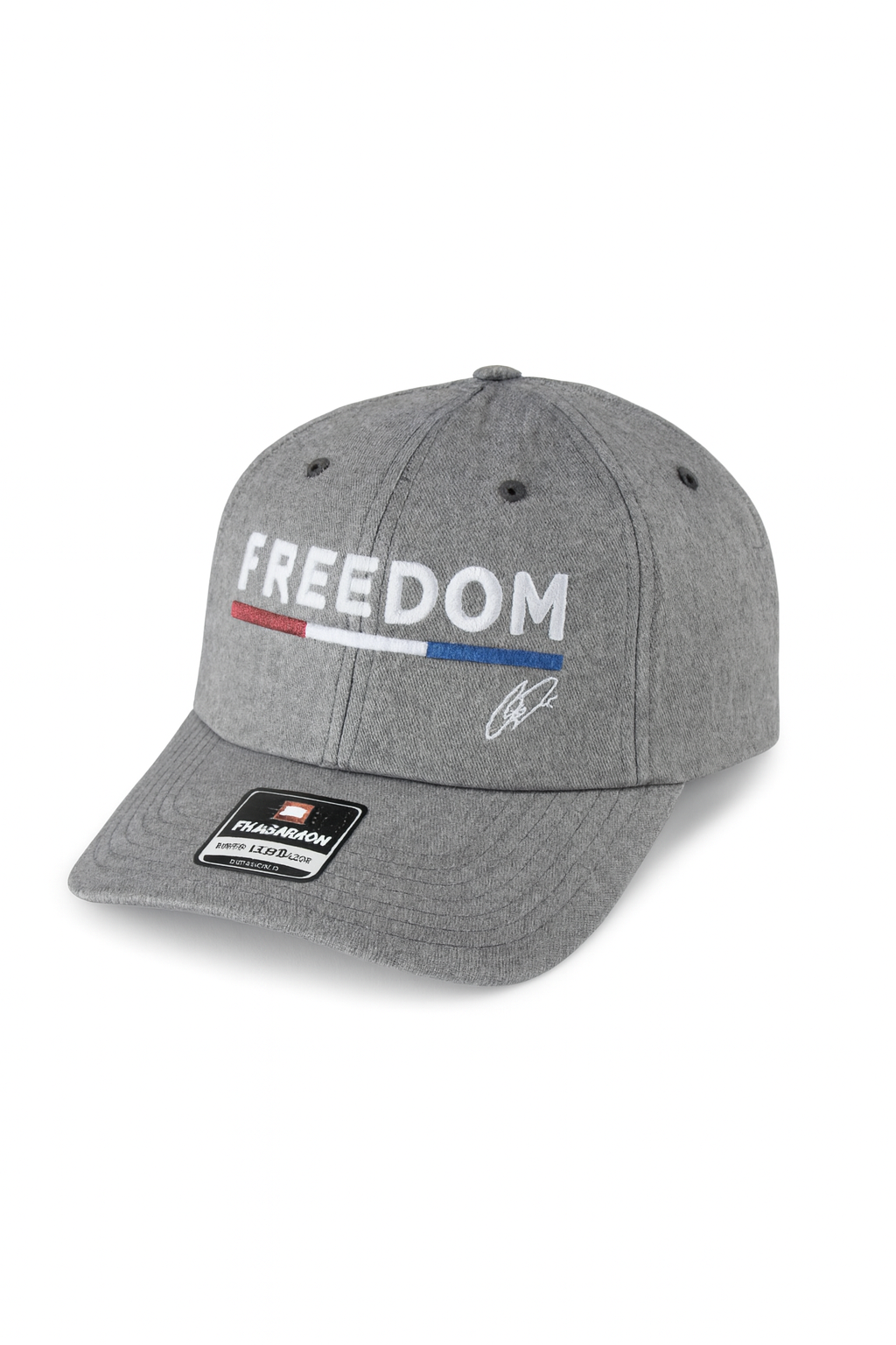 Charlie Kirk Freedom CK Performace Hat with American Flag Bar - Gray