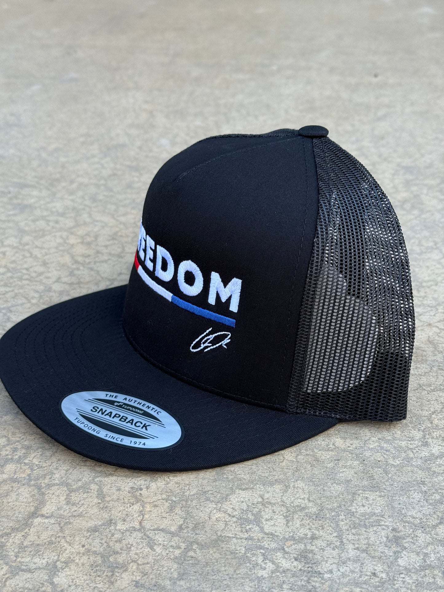 Charlie Kirk FREEDOM Hat with Initials CK and American Flag Bar