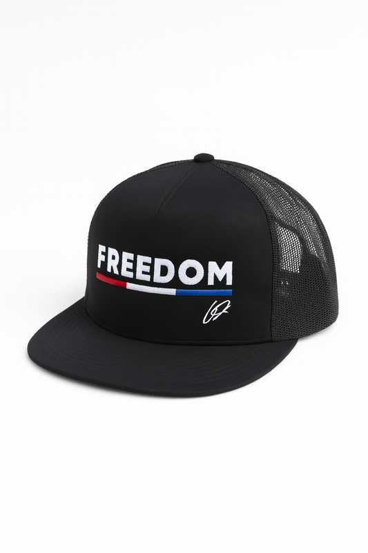 Charlie Kirk FREEDOM Hat with Initials CK and American Flag Bar