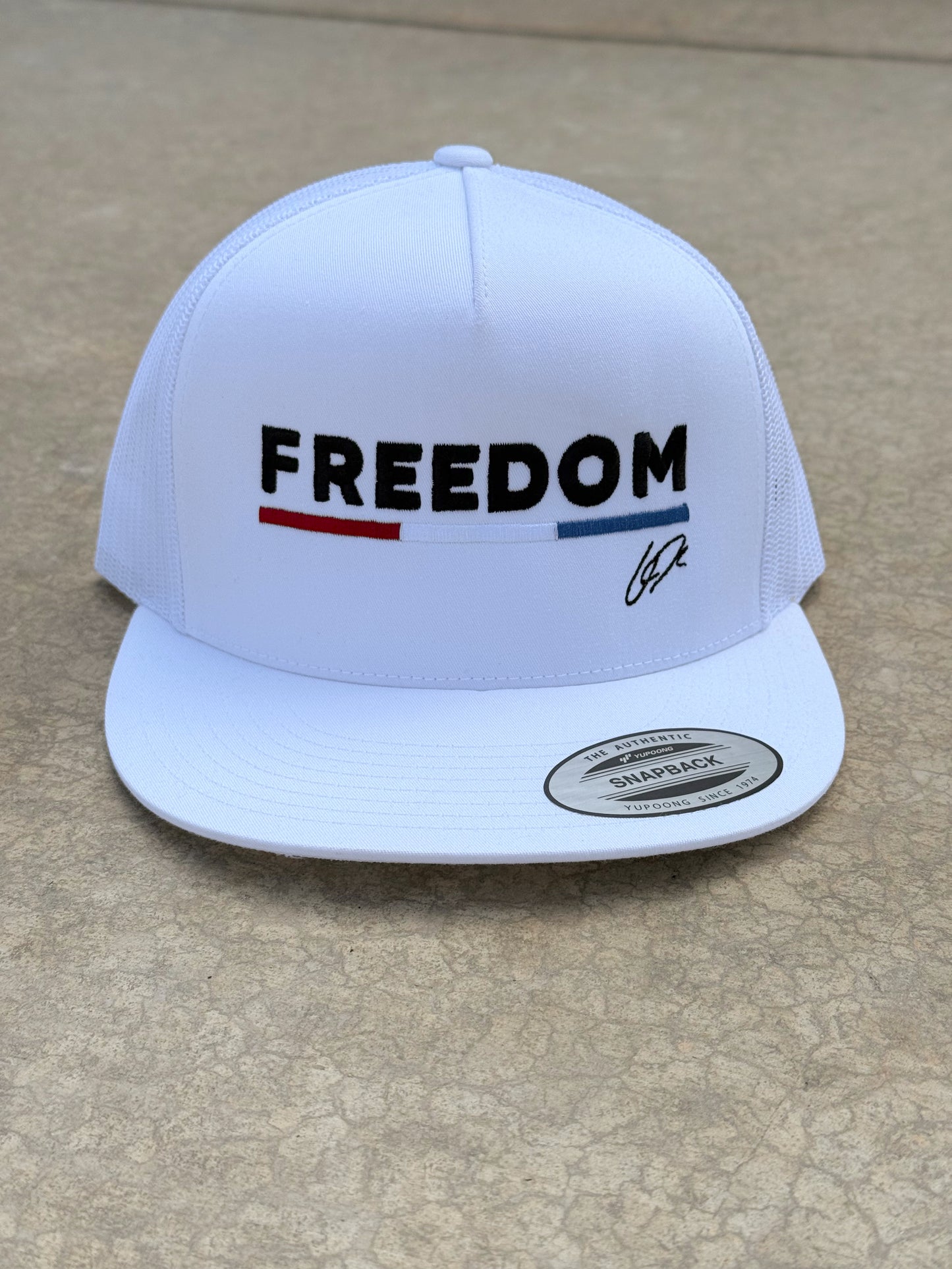 Charlie Kirk FREEDOM Hat with Initials CK and American Flag Bar