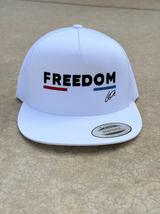 Charlie Kirk FREEDOM Hat with Initials CK and American Flag Bar